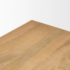 Tarro 84 Rectangular Light Brown Wood w/ Geometrical Base Dining Table - 84.0L x 42.0W x 30.0H