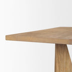 Tarro 84 Rectangular Light Brown Wood w/ Geometrical Base Dining Table - 84.0L x 42.0W x 30.0H