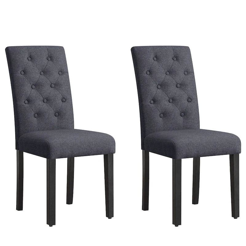 Subrtex Linen Parsons Upholstered Button Dining Chair (2-Pack)