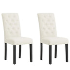 Subrtex Linen Parsons Upholstered Button Dining Chair (2-Pack)