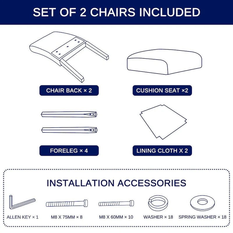 Subrtex Linen Parsons Upholstered Button Dining Chair (2-Pack)