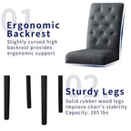 Subrtex Linen Parsons Upholstered Button Dining Chair (2-Pack)