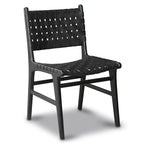 Poly and Bark Banda Teak & Leather Dining Chair - Solid Teak Wood Frame