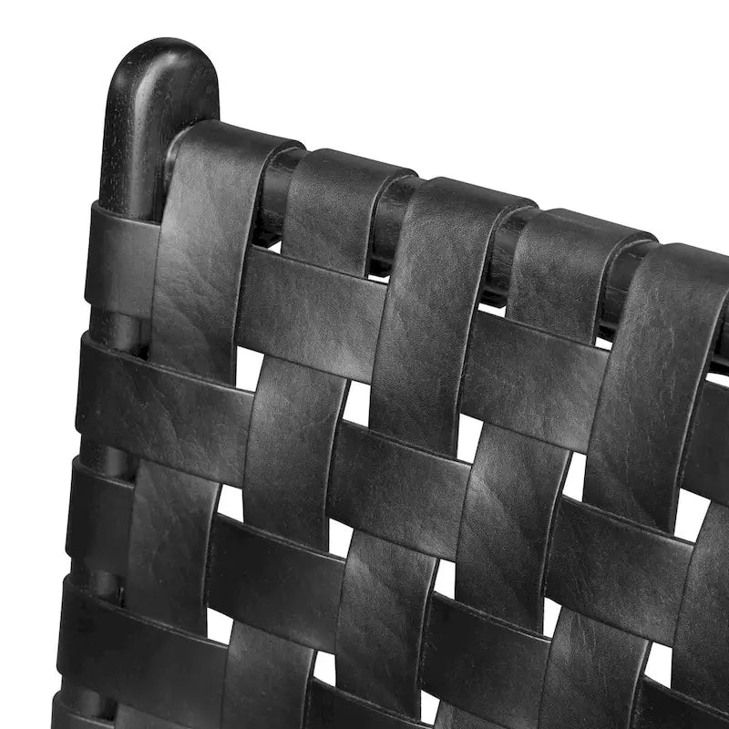 Poly and Bark Banda Teak & Leather Dining Chair - Solid Teak Wood Frame