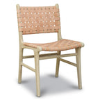 Poly and Bark Banda Teak & Leather Dining Chair - Solid Teak Wood Frame