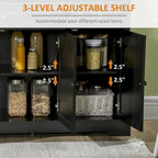 Sideboard Buffet Cabinet, Modern Kitchen Cabinet with 2 Drawers and Adjustable Shelves, Coffee Bar Cabinet