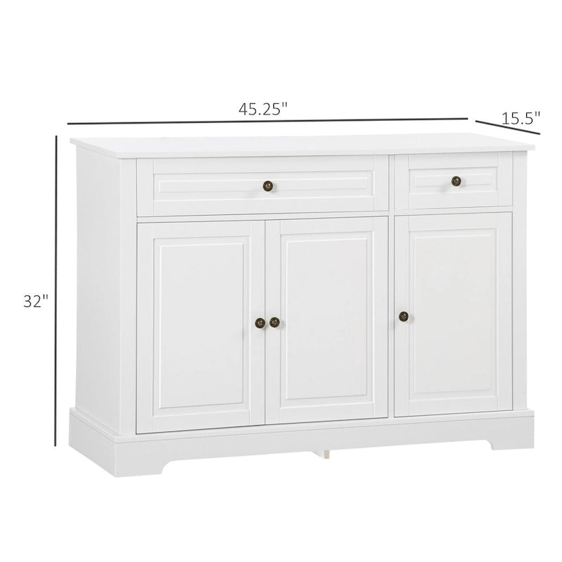 Sideboard Buffet Cabinet, Modern Kitchen Cabinet with 2 Drawers and Adjustable Shelves, Coffee Bar Cabinet