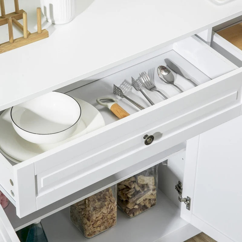 Sideboard Buffet Cabinet, Modern Kitchen Cabinet with 2 Drawers and Adjustable Shelves, Coffee Bar Cabinet