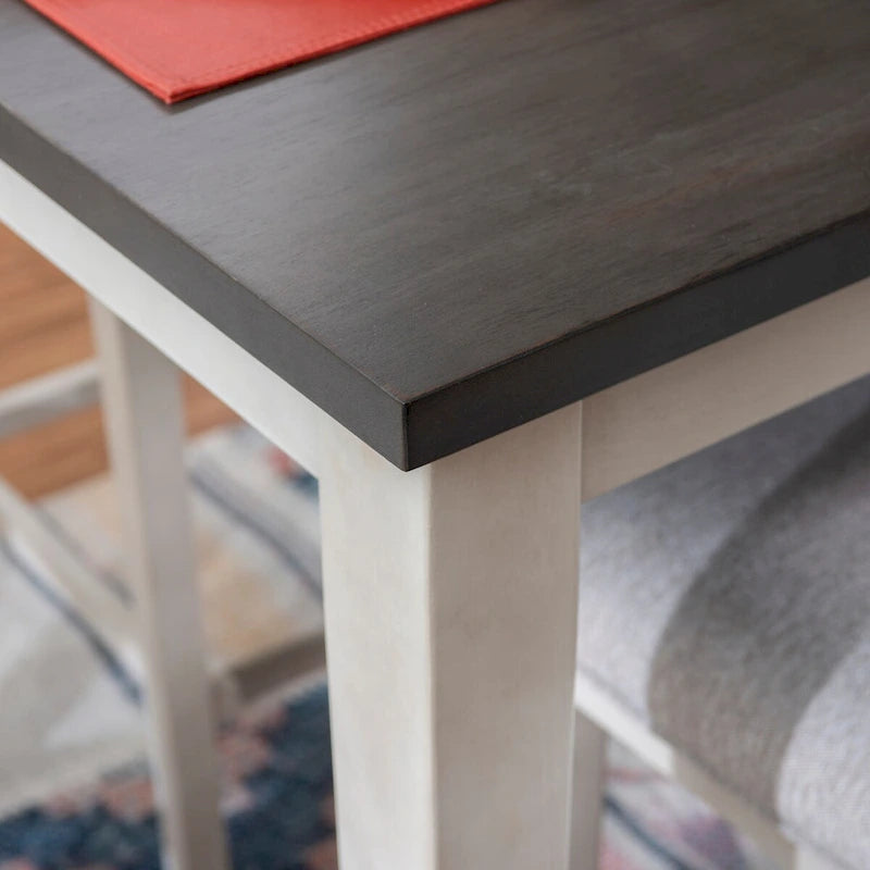 Mckee White Acacia Wood Counter Height Dining Table