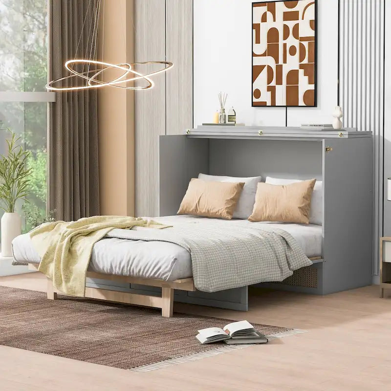 Nestfair Full Size Murphy Bed with Large Drawers