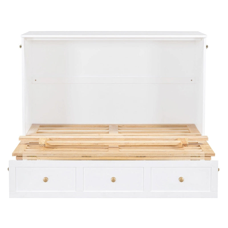 Nestfair Full Size Murphy Bed with Large Drawers