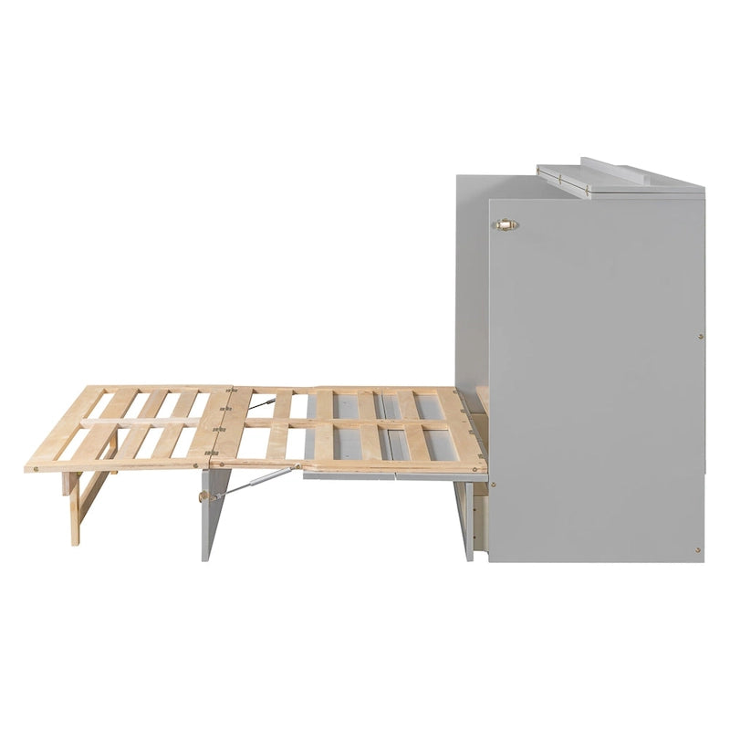 Nestfair Full Size Murphy Bed with Large Drawers