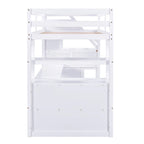 Merax Loft Bed with Desk and Shelves