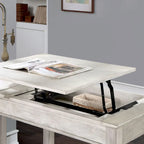 Lemper Farmhouse Antique White Wood Lift-Top Corner Desk with USB Port by Furniture of America