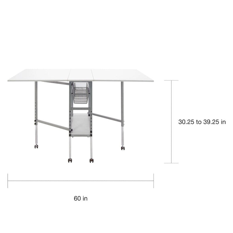 Sew Ready Adjustable Height Hobby and Craft Table with Drawers