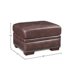 Toulouse Top Grain Leather Ottoman
