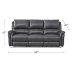 Hydeline Erindale Zero Gravity Power Recline and Headrest Top Grain Leather Sofa