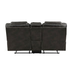 Lily 75 Inch Double Manual Recliner Loveseat, Cupholders, Brown Microfiber