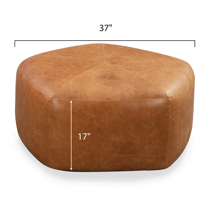 Poly & Bark Porto Ottoman - Full Grain Genuine Italian Leather