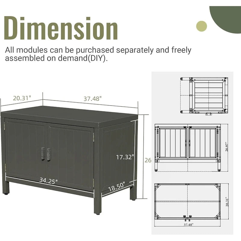 Outdoor Kitchen Island with Storage,Freestanding Outdoor Prep Table Grill Storage Cabinet