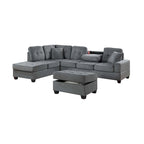 Poundex 3-Piece Sectional Set W/ Ottoman