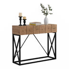 43.31 Luxury Wood Sofa Table, Industrial Console Table for Entryway, Hallway Tables with Two Drawers for Living Room