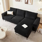 HOOOWOOO L-Shaped Upholstered Sofa Couch with Metal Legs