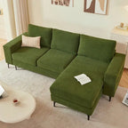 HOOOWOOO L-Shaped Upholstered Sofa Couch with Metal Legs
