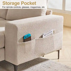 HOOOWOOO L-Shaped Upholstered Sofa Couch with Metal Legs