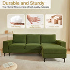 HOOOWOOO L-Shaped Upholstered Sofa Couch with Metal Legs