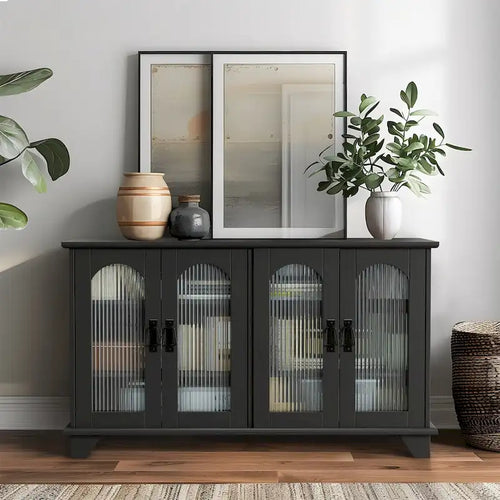 45in.W x 26in.H Media Storage Stands TV Stands with Arch Glass Door