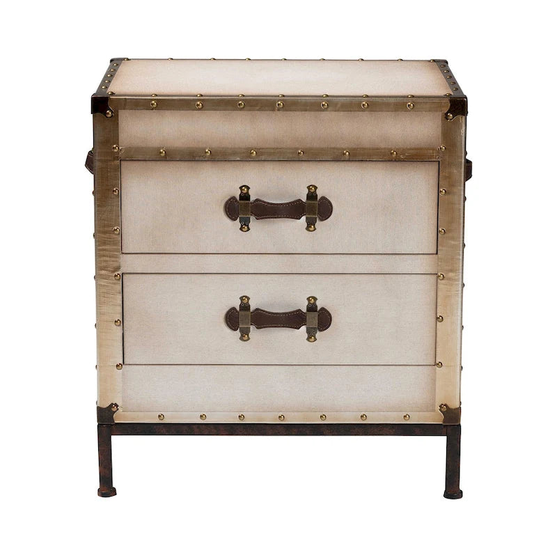 Laura Vintage Canvas End Table Trunk