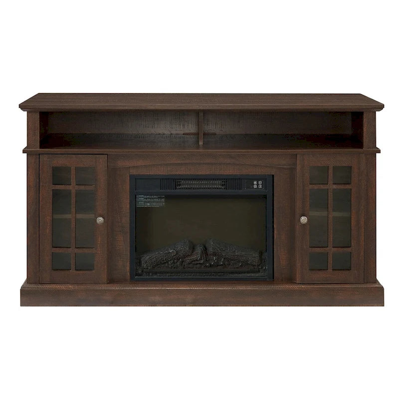 Modern Entertainment Console with 23 Fireplace Inset
