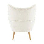 Modern Fabric Wingback Accent Chair with Wood Legs