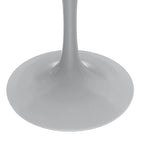 LeisureMod Verve 48 Round Dining Table with Stone TableTop and White Steel Base for Kitchen & Dining Room