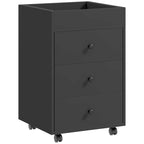 HOMCOM 3 Drawer Home Office Storage Cabinet, Office Drawer on Wheels with Removable Tray, Under Desk Printer Stand with Storage