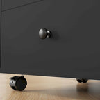 HOMCOM 3 Drawer Home Office Storage Cabinet, Office Drawer on Wheels with Removable Tray, Under Desk Printer Stand with Storage