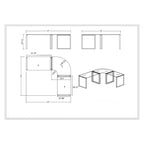 Somette Contemporary L-Shaped Computer Desk Set (Set of 3)