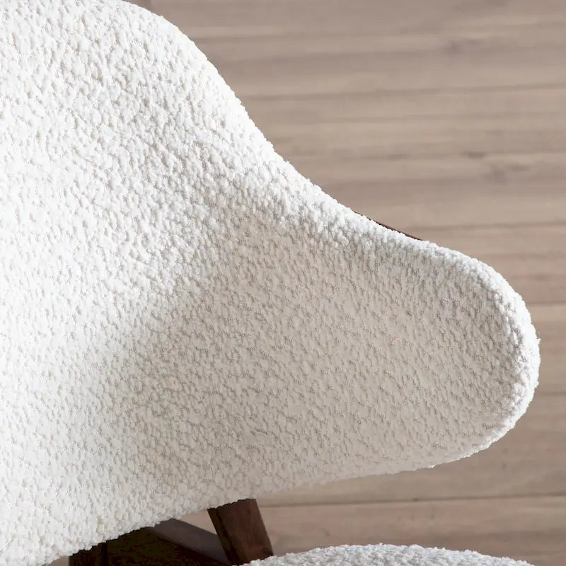 Furniture of America Beck Mid-century Modern Boucle Wingback Walnut Accent Chair