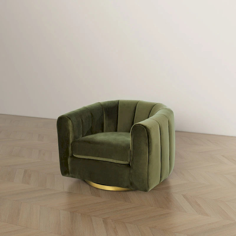 Cardiff Mid Century Modern Comfy Swivel Accent Chair