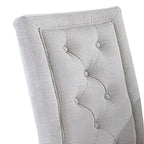 26 Inch Wood Dining Chair with Button Tufted Padded Back, Set of 2, White