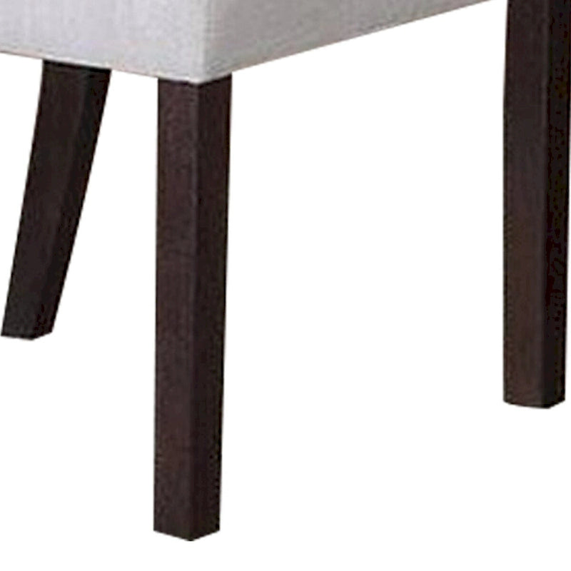 26 Inch Wood Dining Chair with Button Tufted Padded Back, Set of 2, White