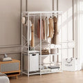 Freestanding Clothing Rack with Bottom Mesh Storage Rack
