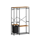 Freestanding Clothing Rack with Bottom Mesh Storage Rack