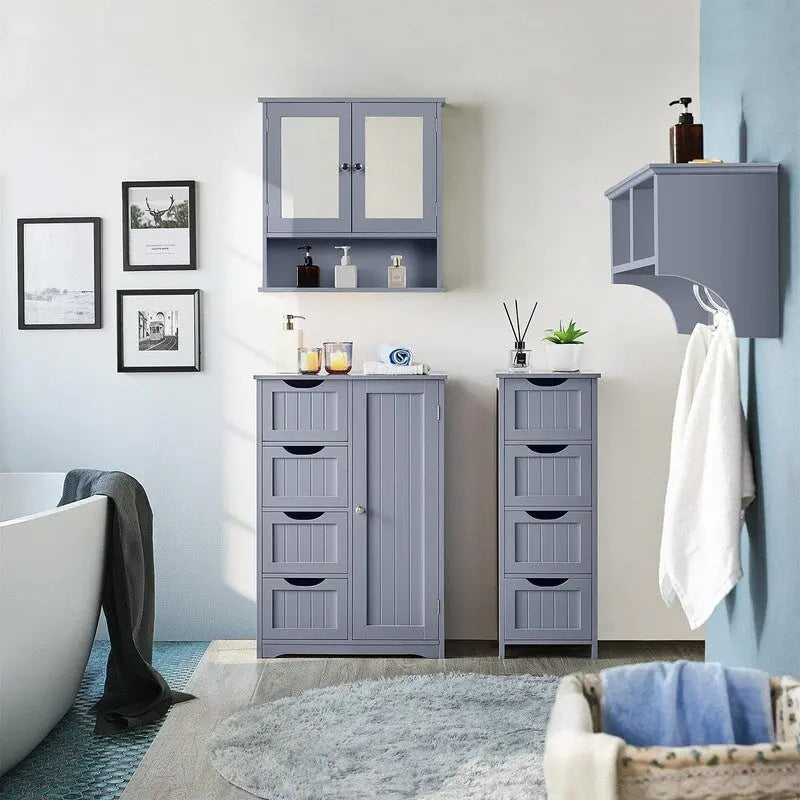 Wooden Bathroom Floor Cabinet - 13D x 22W x 32H