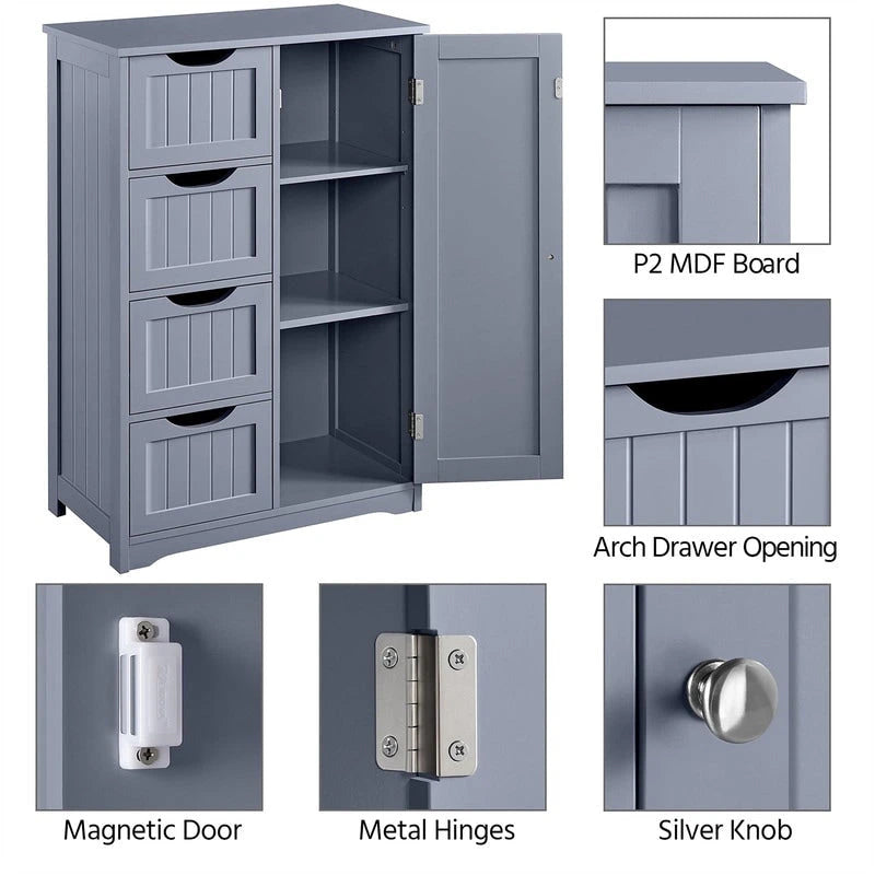 Wooden Bathroom Floor Cabinet - 13D x 22W x 32H