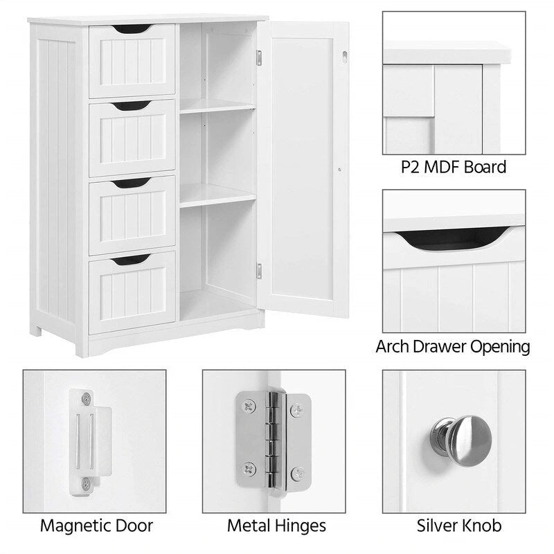 Wooden Bathroom Floor Cabinet - 13D x 22W x 32H