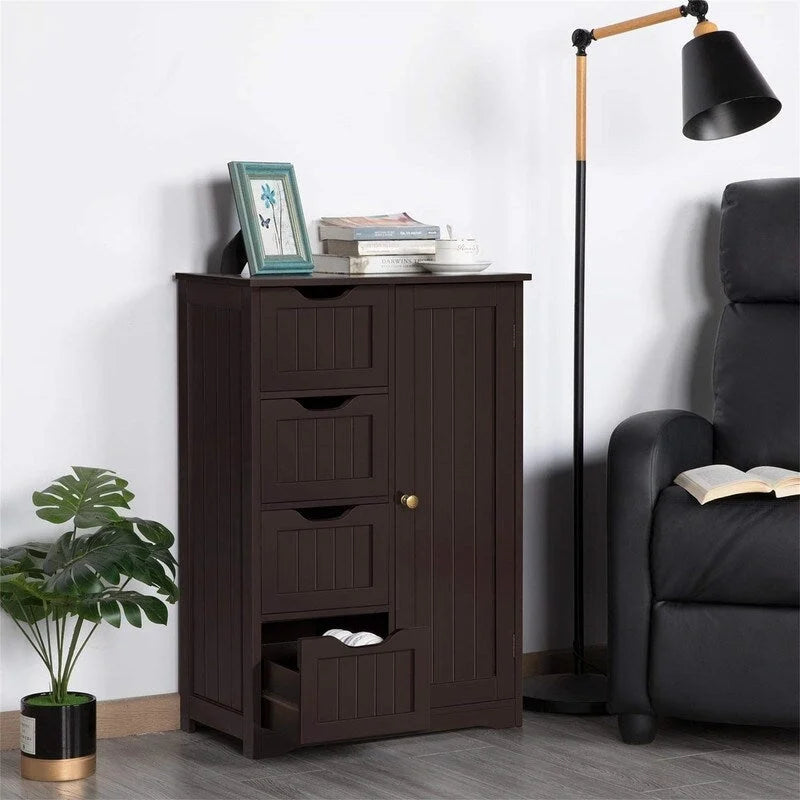Wooden Bathroom Floor Cabinet - 13D x 22W x 32H