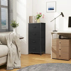 Dresser for Bedroom with 4 Fabric Drawers, Tall Chest Organizer Units for Clothing, Closet, Kidsroom, Storage Tower with Cabinet