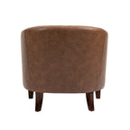 Ethan Accent Chair Barrel PU Leather with Nailhead Trim